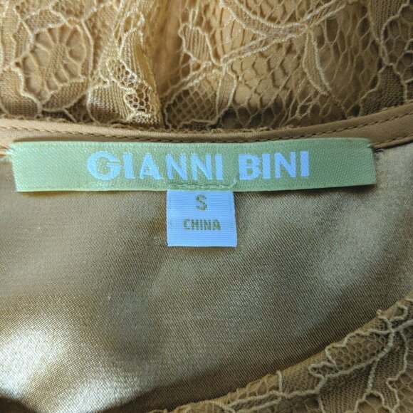 Gianni Bini Sheath Dress Mustard Yellow Small Ruffle - Picture 3 of 5